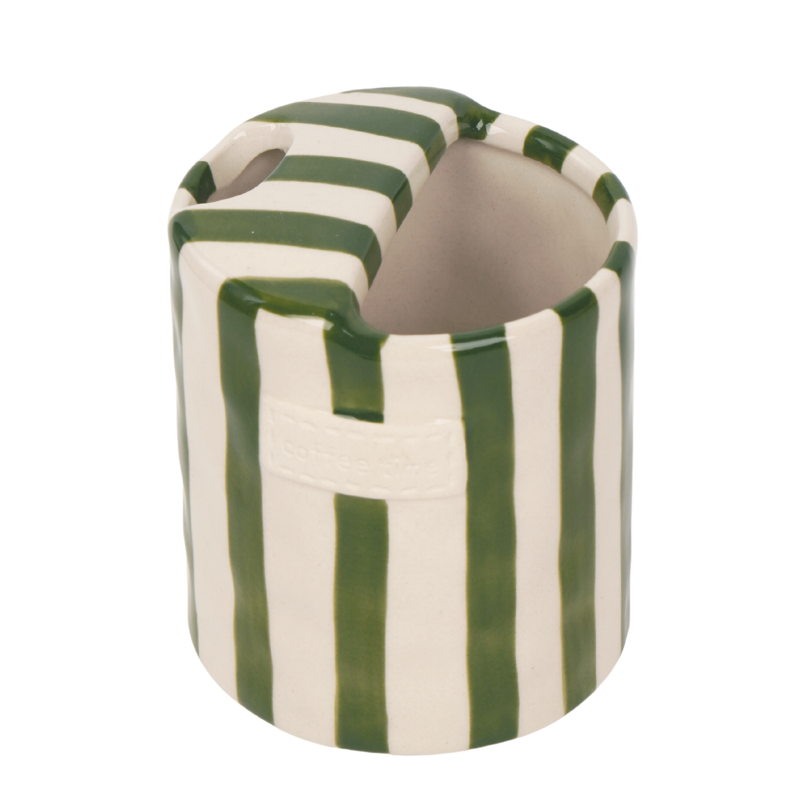 Ceramic Coffee Mug Hand-Painted Striped Art 10oz-Gift Packaged